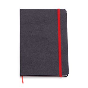 Caderneta Clássica Vermelha e Preta Pautada