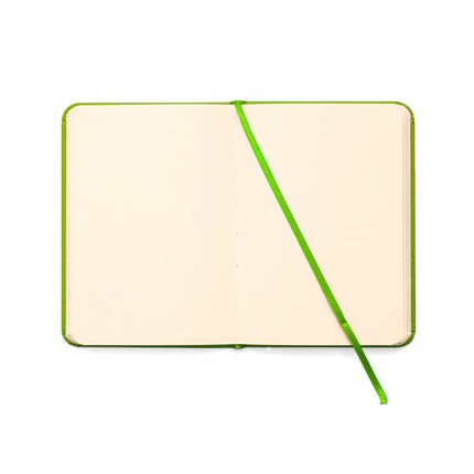 Caderneta  com folhas abertas Clássica 9x13 - Verde Limão Sem Pauta