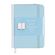 Caderneta Clássica 9x13 - Azul Pastel Sem Pauta com cinta de informações