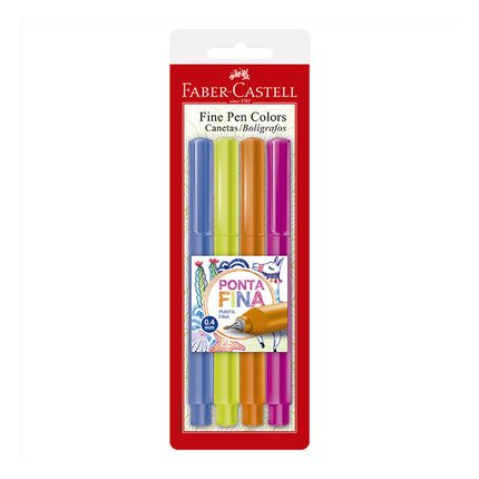 Estojo Caneta Fine Pen - Cartela 2 com 4 unidades