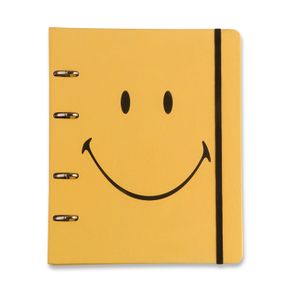 Caderno Criativo Argolado Smiley  Amarelo 17x24 Pautado