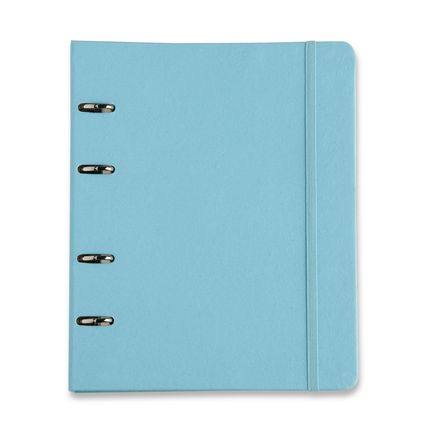 Caderno criativo argolado azul pastel pautado
