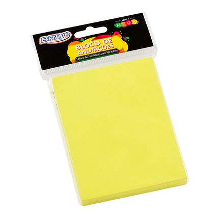 Bloco Adesivo Smart Notes Amarelo Neon 76mm X 102mm