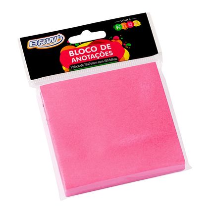 Bloco Adesivo Smart Notes Rosa Neon 76mm X 76mm