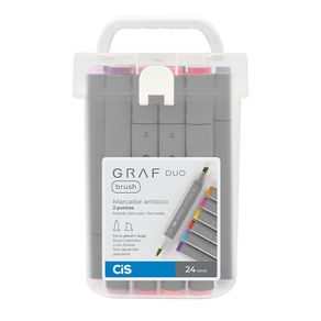 Estojo Marcador Artístico Graf Duo Brush - 24 Cores básicas - Cis (60.9100)