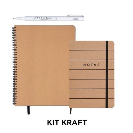 Kit Caderneta para anotação em papel Kraft
